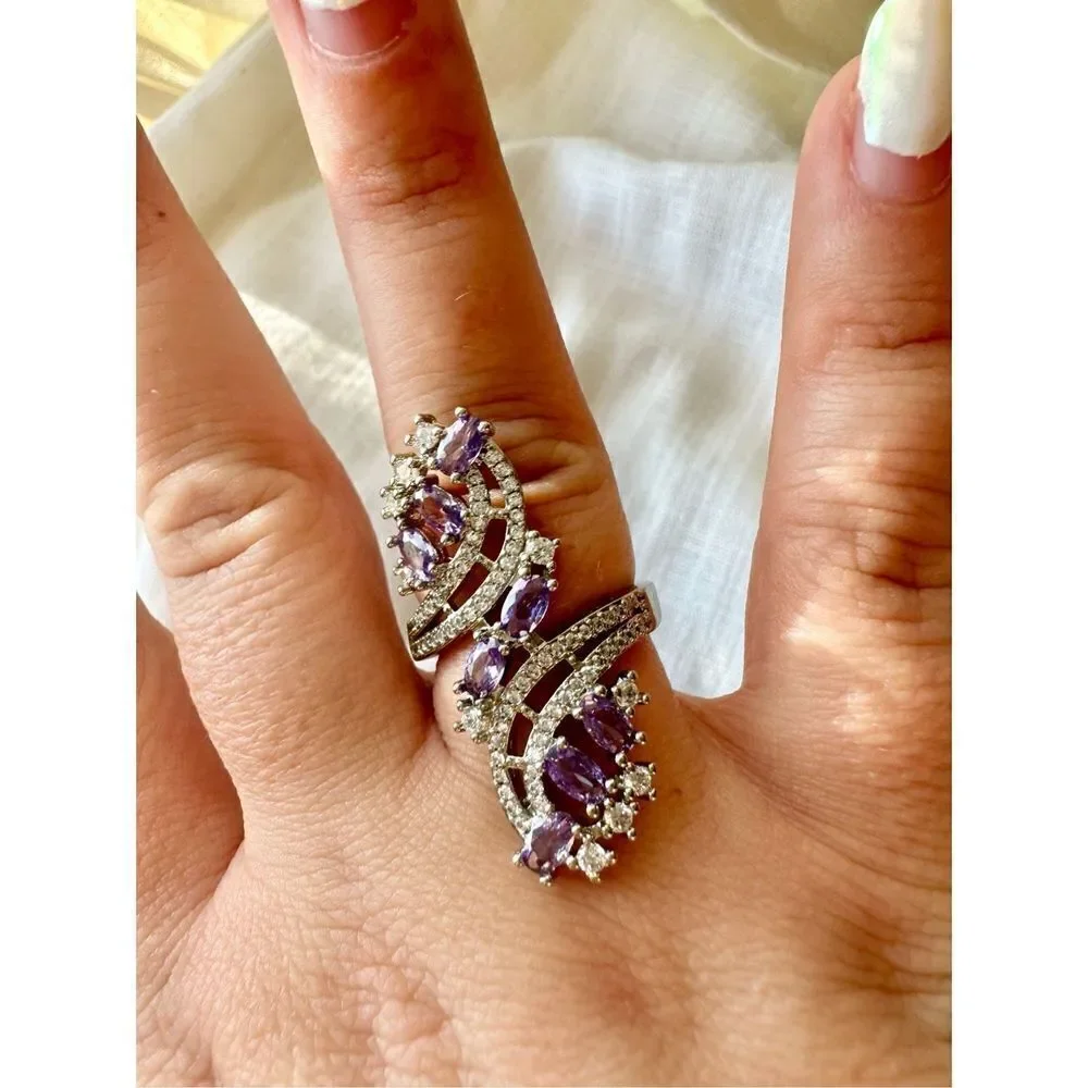 Light purple cubic zirconia cocktail